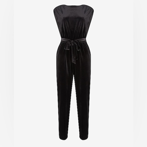 Express | Velvet Open Back Jumpsuit | Size M - Picture 4 of 9